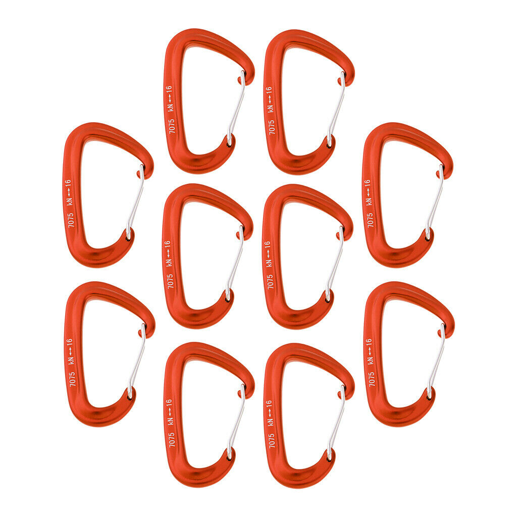 10x Hammock Carabiner Outdoor Rock Climbing Mountaineering Utility Clip 16KN