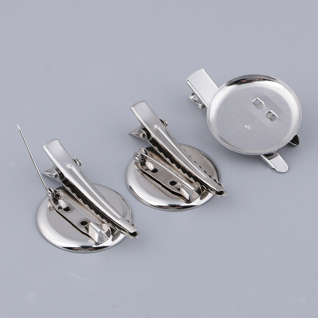 30 Cabochon Base Tray Blank Setting Hair Clip DIY Jewelry Findings 30mm Dia