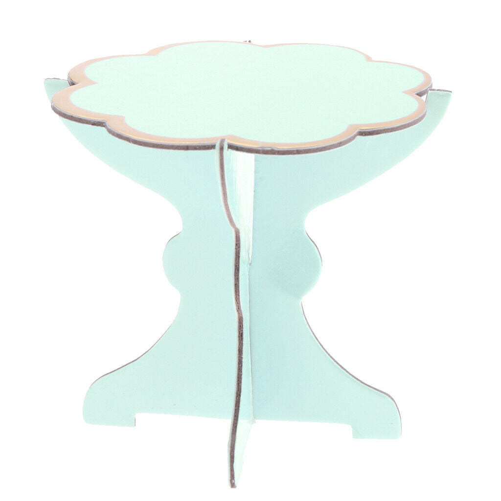 4 Pieces Cupcake Holder Dessert Display Stands Wedding Favors Blue+Yellow