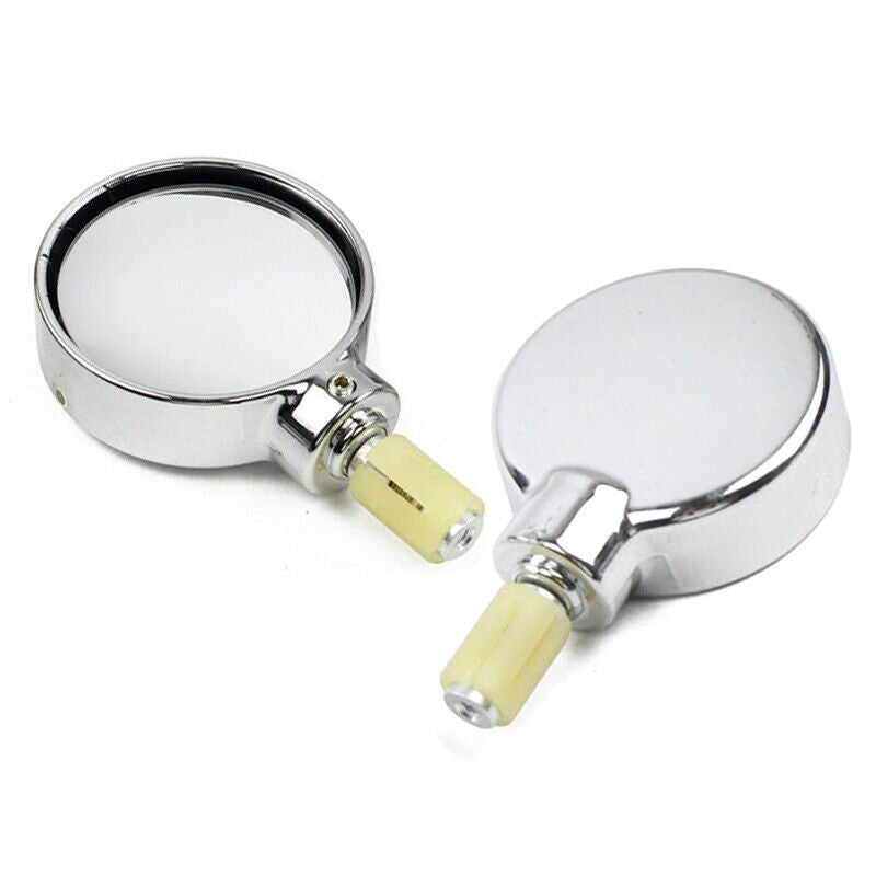 2PCS Universal Motorcycle Rearview Mirrors Side Mirror 7/8" Bar End Side Glass