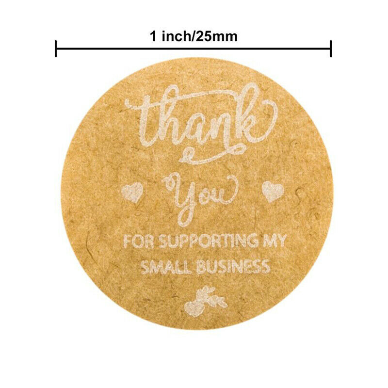 500Pcs Round Kraft Thank You Seal Stickers DIY Gifts Package Adhesive Lab.l8