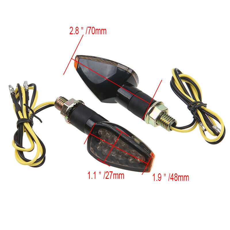 Black Bullet Shape Turn Signal Light 12V Universal Fit Most Motorcycle ATV