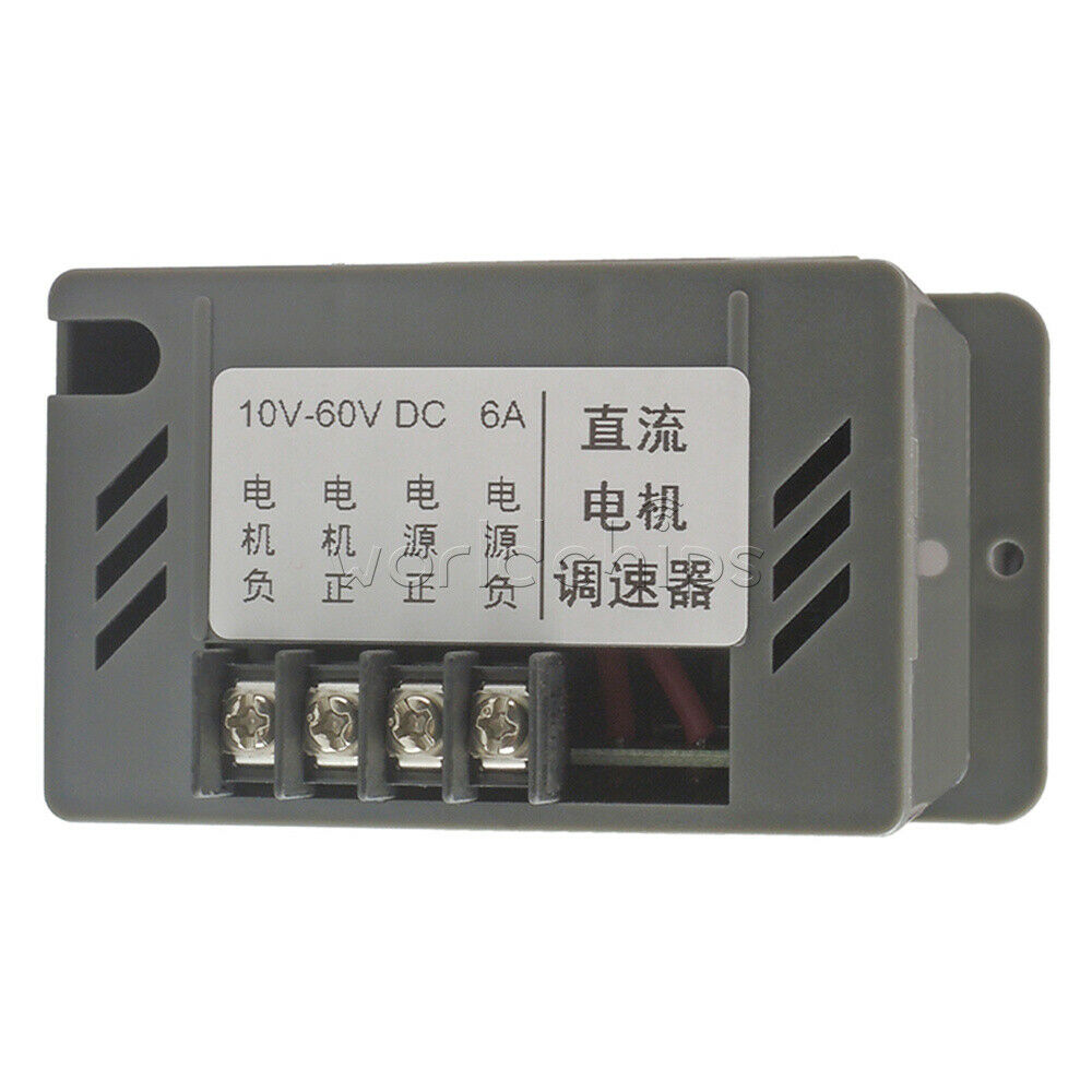 10-60V 6A PWM DC Motor Speed Controller Regulator PLC 15A Governor Volt