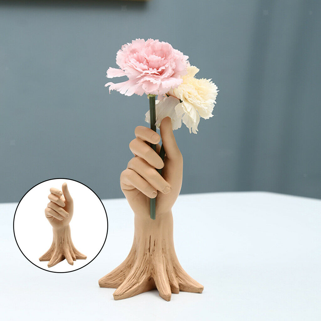 Flower Vase Hand Tree Trunk Statue Flower Pot Centerpiece Dining Table Hotel