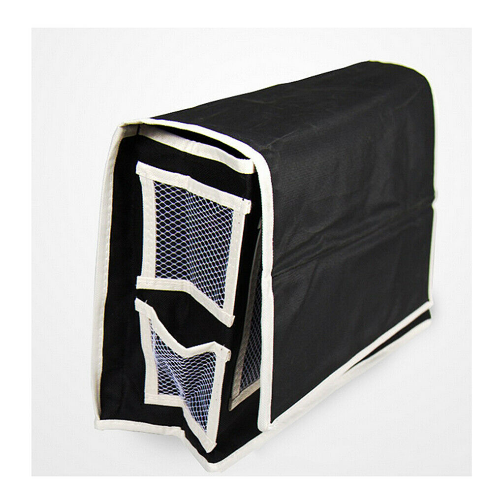 Oxford Cloth Sofa Arm Rest Storage Organizer Hanging Bag Home Decor Black
