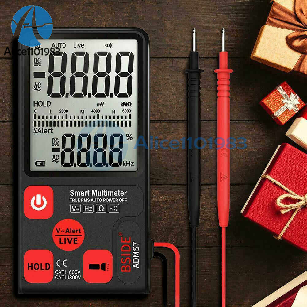 ADMS7 Portable Digital Smart Multimeter AC/DC Voltage Meter Tester 6000 Count
