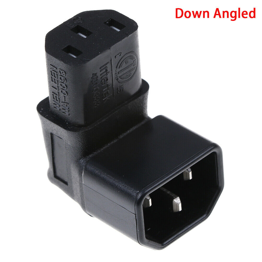 Down angled IEC adapter,right angled IEC 320 C14 to C13 for TV wall moun TH