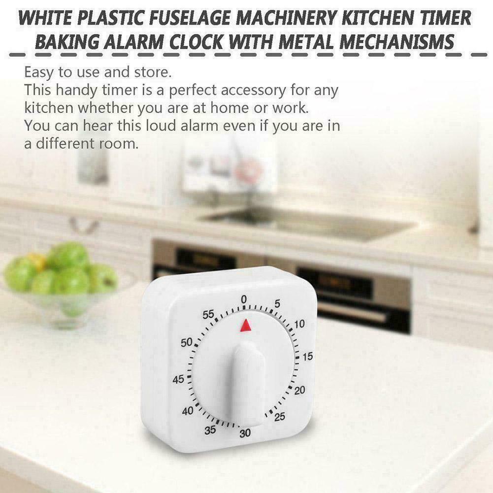 60Minutes Kitchen Timer Count Down Alarm Reminder White Square Timers A8J9