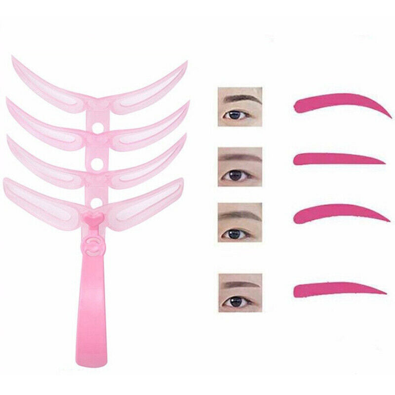 4 in1 Eyebrow Mold Eyebrow Stencils Reusable Design Eyebrow Grooming CardBWU NC