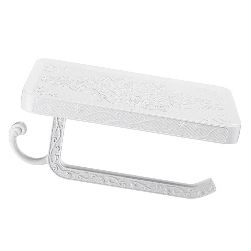 Retro Carving Bathroom Toilet Paper Tissue Holder Wall-mounted  White