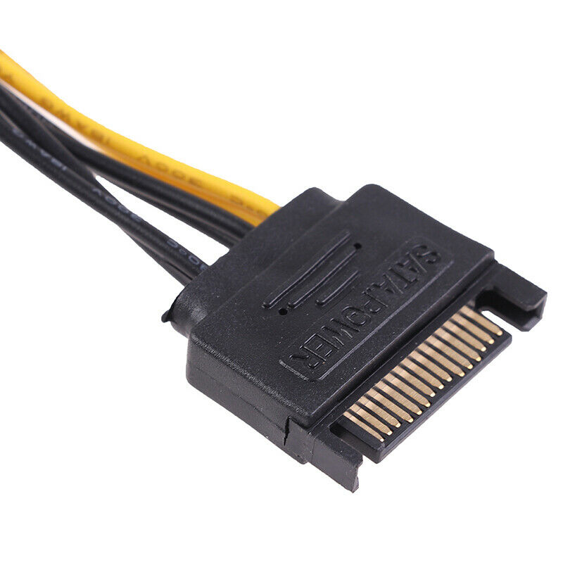 2PCS 15pin SATA Male to 8pin(6+2) PCI-E Power Supply Cable 15-pin to 8 pi.l8