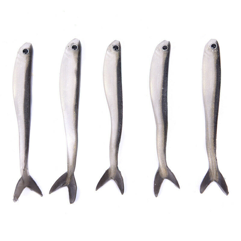 10X 80mm Soft Fishing Lure Minnow Saltwater Freshwater Worms Artificial Bait NL