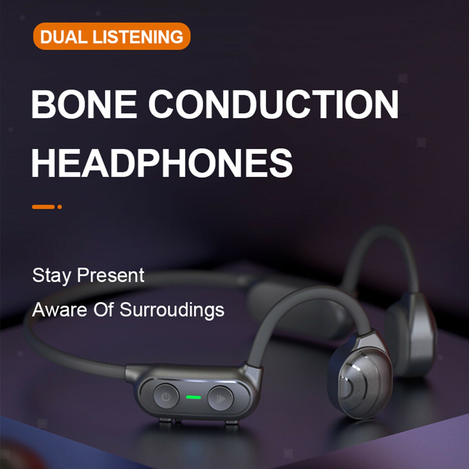 Bluetooth 5.0 Wireless Bone Conduction Headphones Sport Wireless Earphones