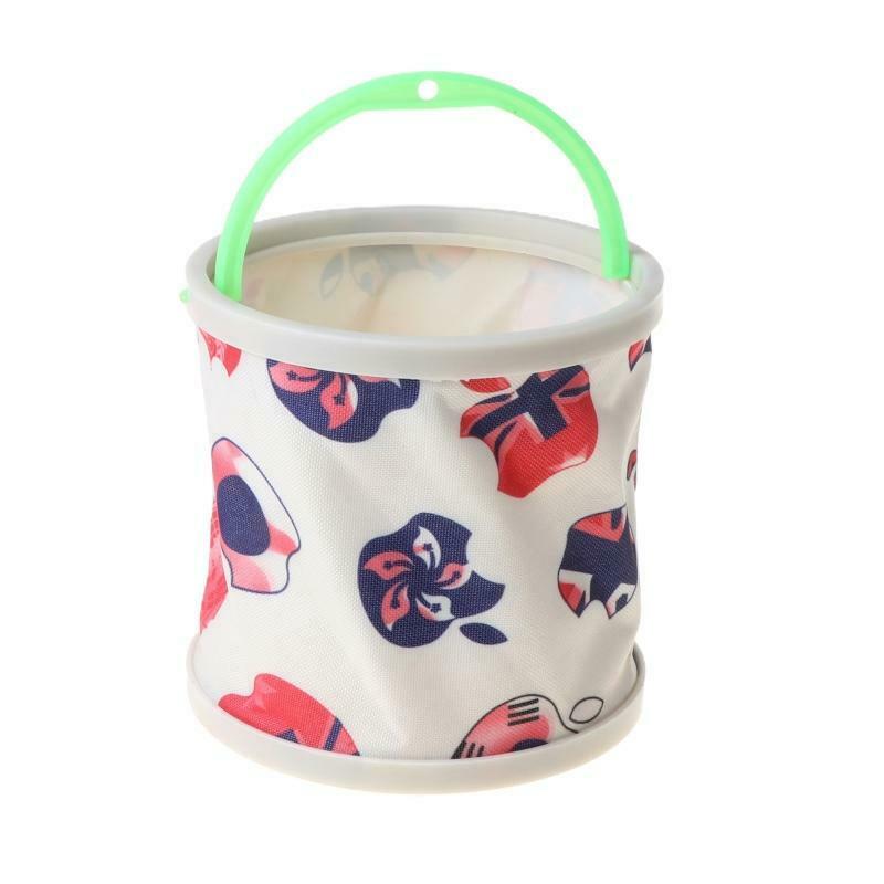 Fishing Bucket Canvas Round Folding Outdoor Portable 14cm Storage Camping Hiking