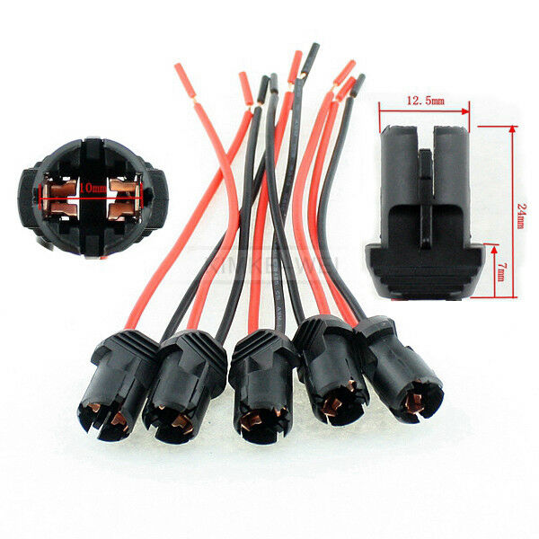 5x T10 W5W Led Lamp Bulb Socket Connector Holder Base & Wire 11.5cm New