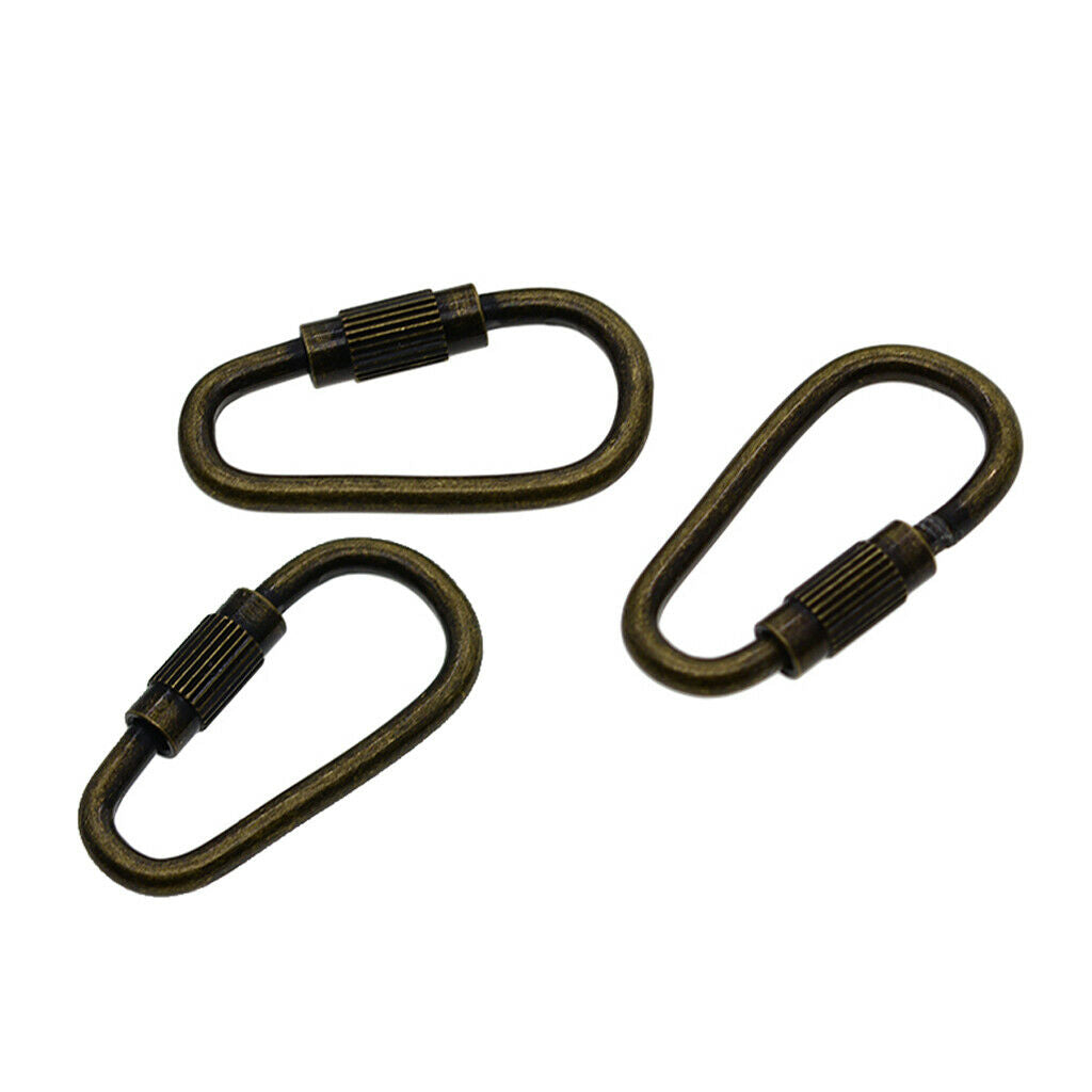 20pcs Steel Camping Screw Lock Screw Buckle Carabiner Quick Open Key Chain