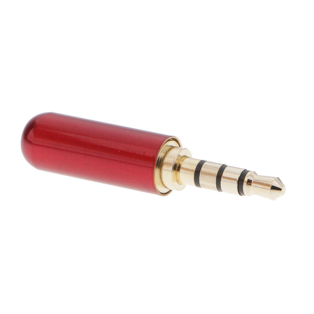 3x Male 3.5mm 1/8" Mini Audio Plug Stereo Adapter Soldering Blue + Red + White