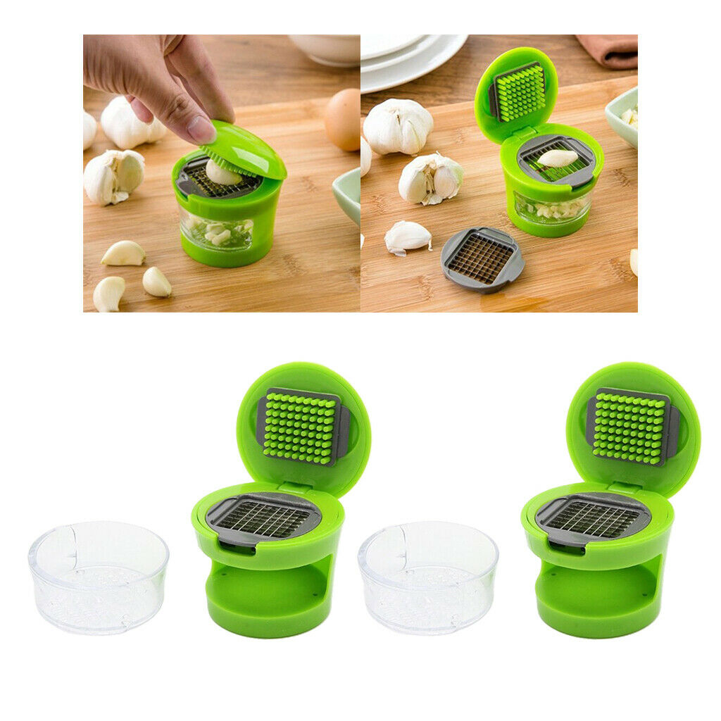 2 Pcs Garlic Press Chopper Manual Ginger Onion Crusher Masher Easy to Use