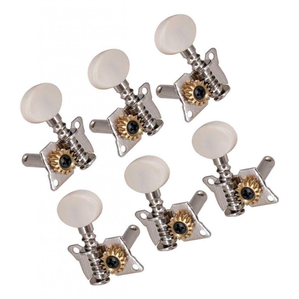 Chrome Guitar Open 3Right3Left Button Tuning Tuners Acoustic Guitar Parts