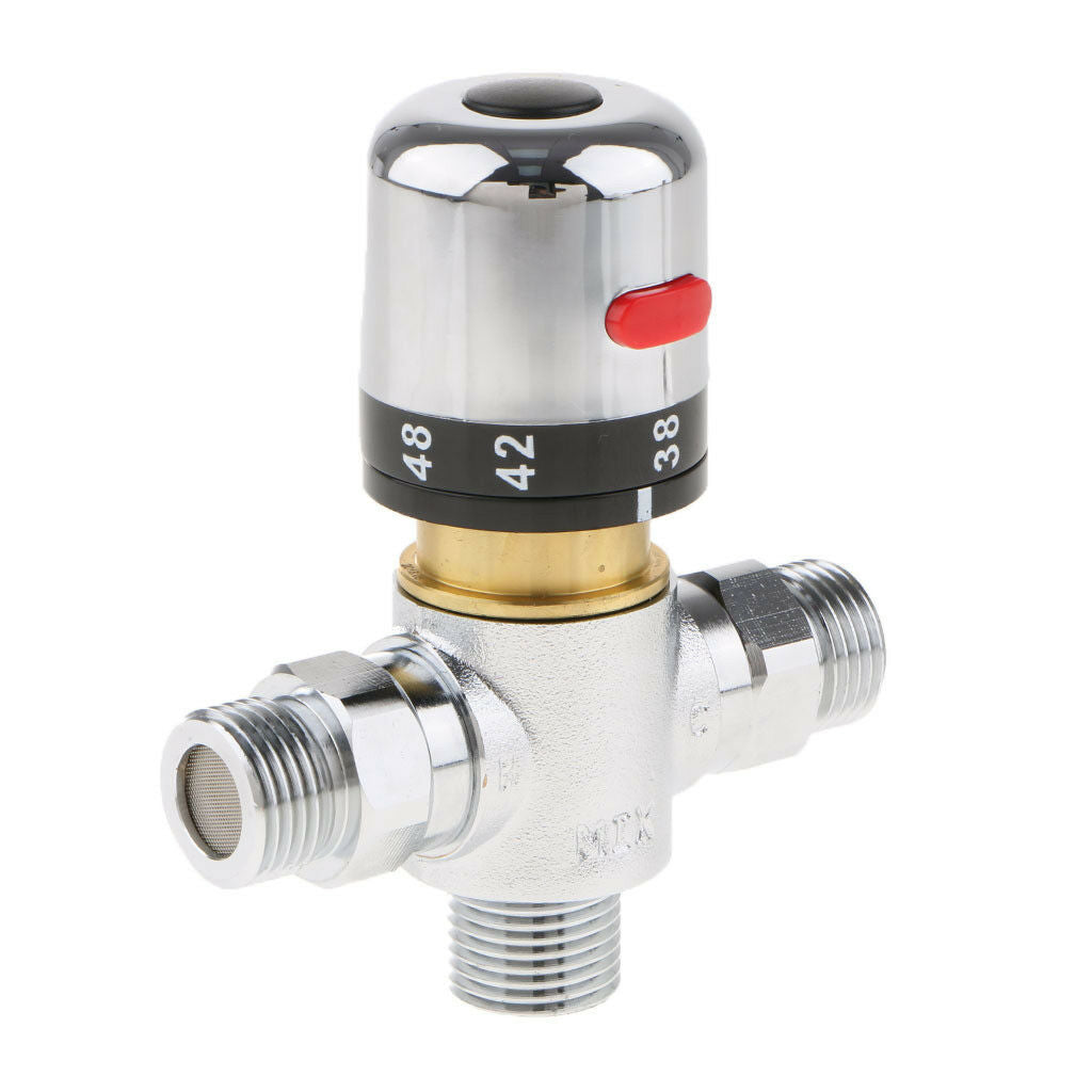 1/2" Brass Thermostatic Mixer Valve Water Heater Mixing Valve Faucet DN15