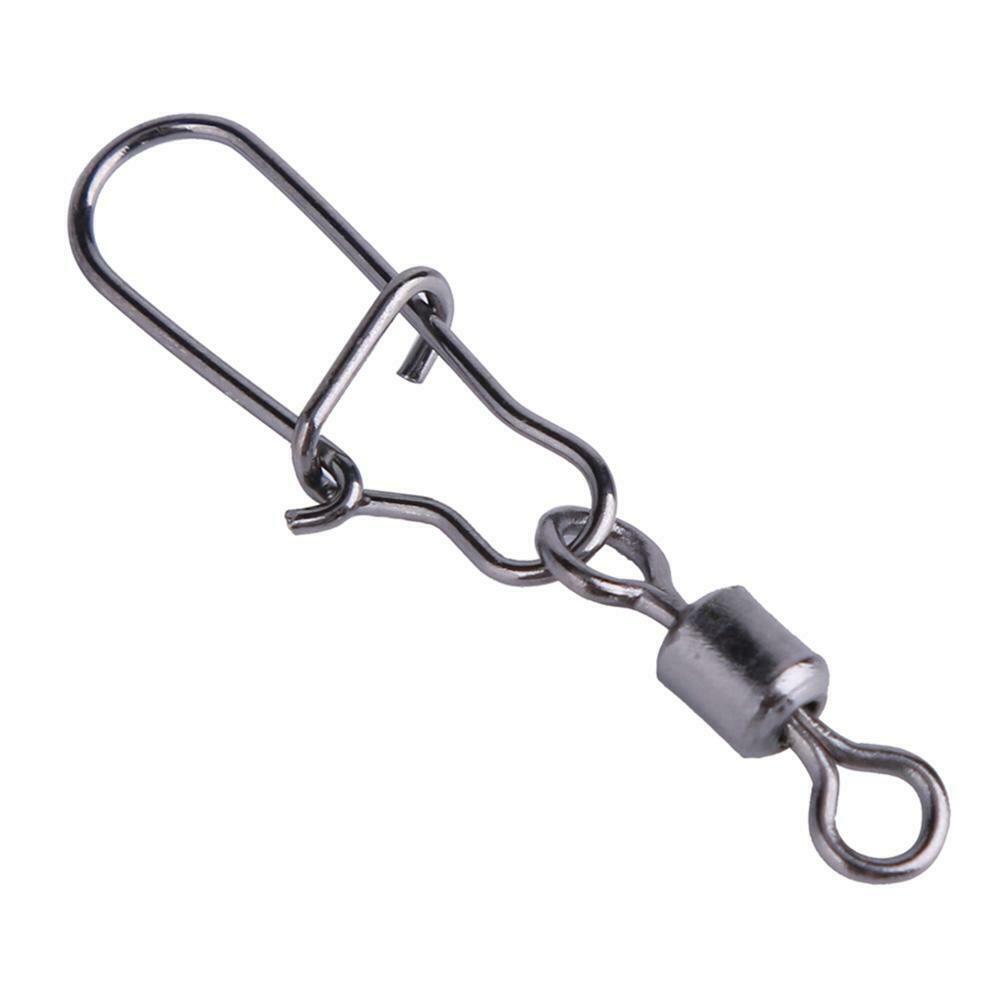 100pcs/lot No.6 Steel Fishing Connectors Rolling Swivels with Nice Snap @