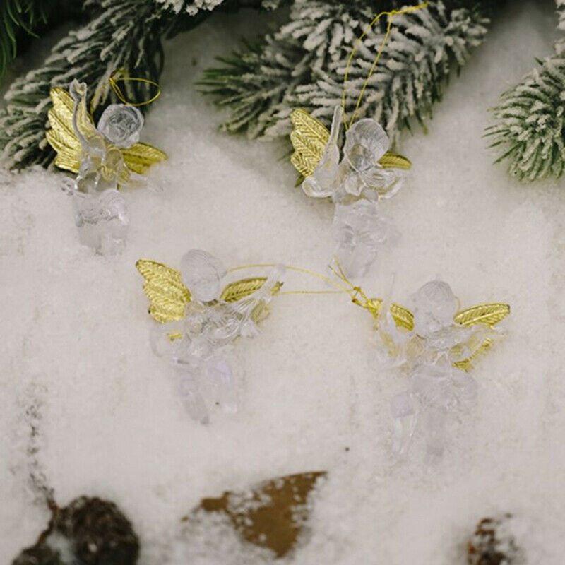 4Pcs Christmas Tree Hanging Transparent Angel Decoration for Xmas Party Ornam KX