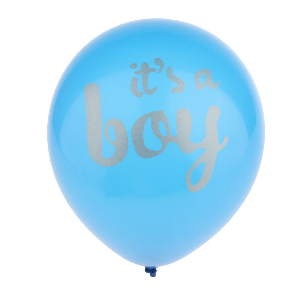 10x Blue It Is A Boy Baby Shower Balloons Gender Reveal Party Decoration