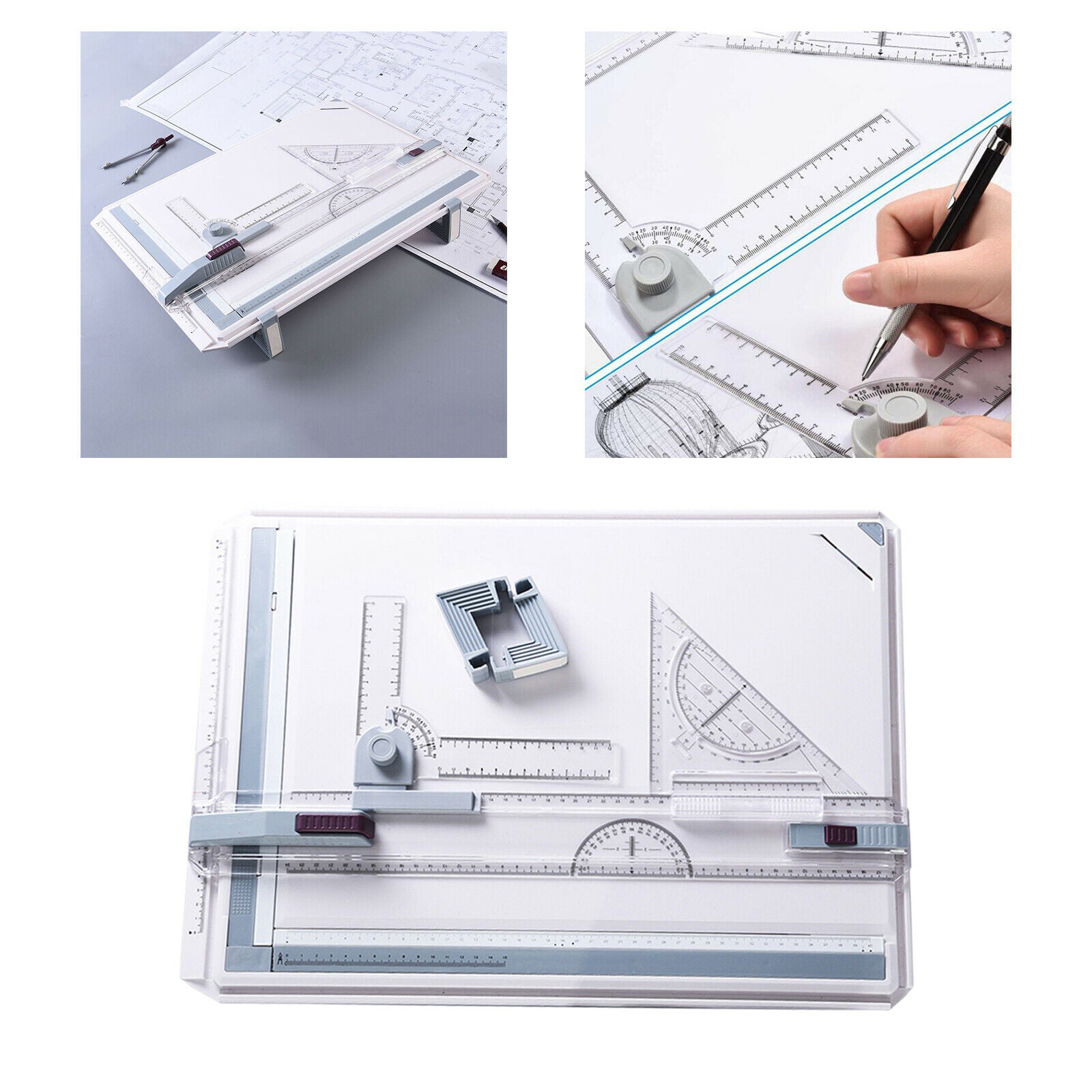 57x37cm Drawing Board Portable Architectural Drafting Table Parallel Motion