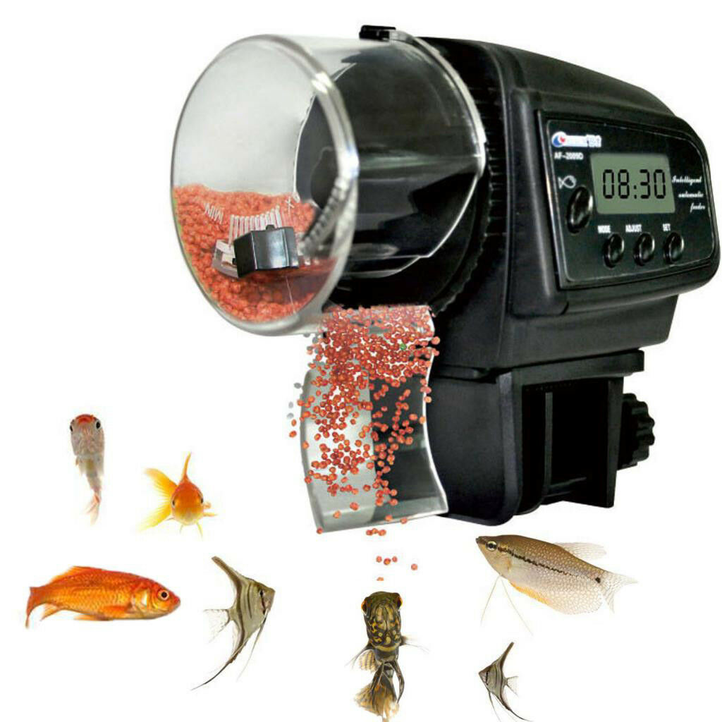 Aquarium Fish Tank Timed Feeder Fish Food Feeder with LCD Display AF2009D