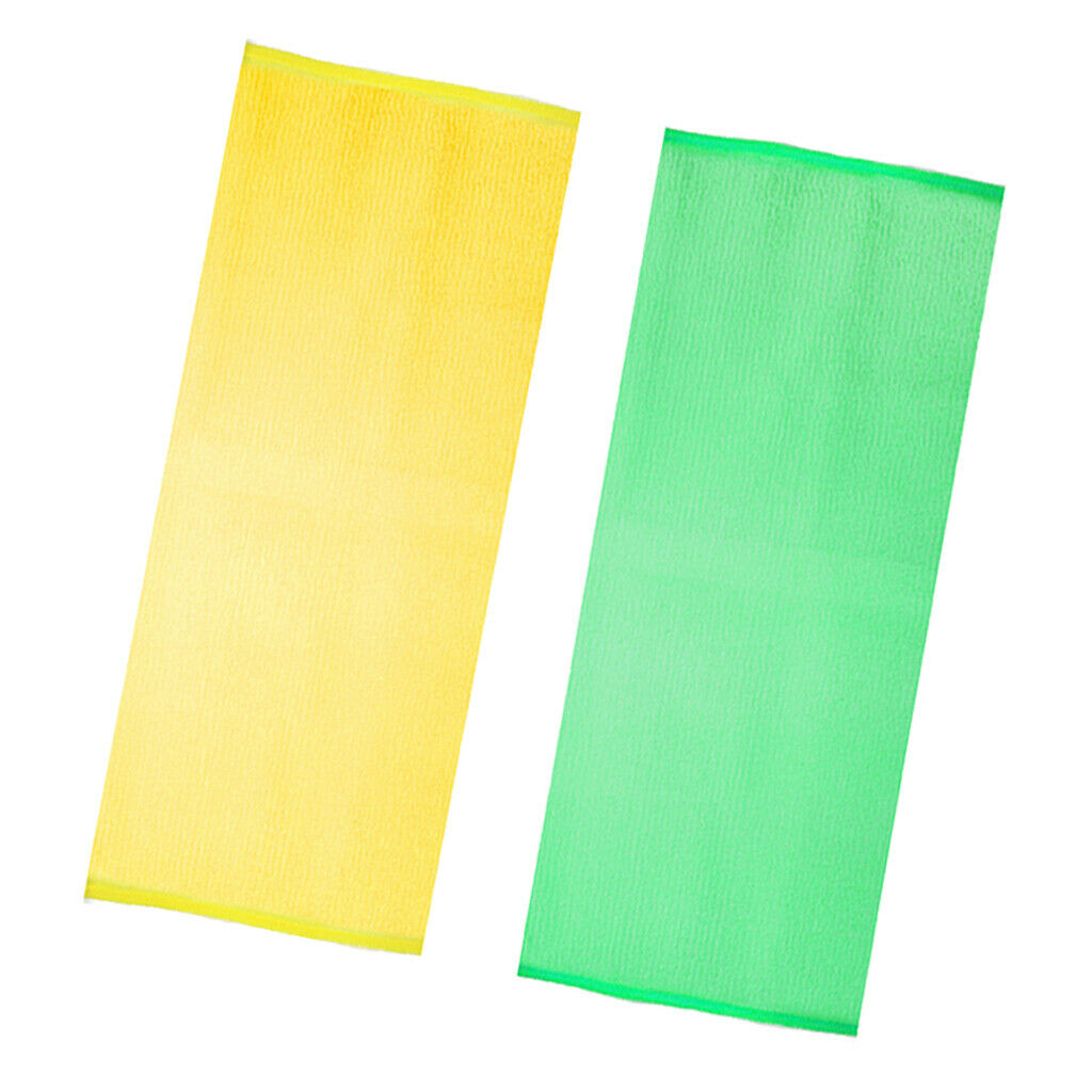 Pack of 2 Exfoliating Back Strap Shower Massage Spa Scrubber  Yellow