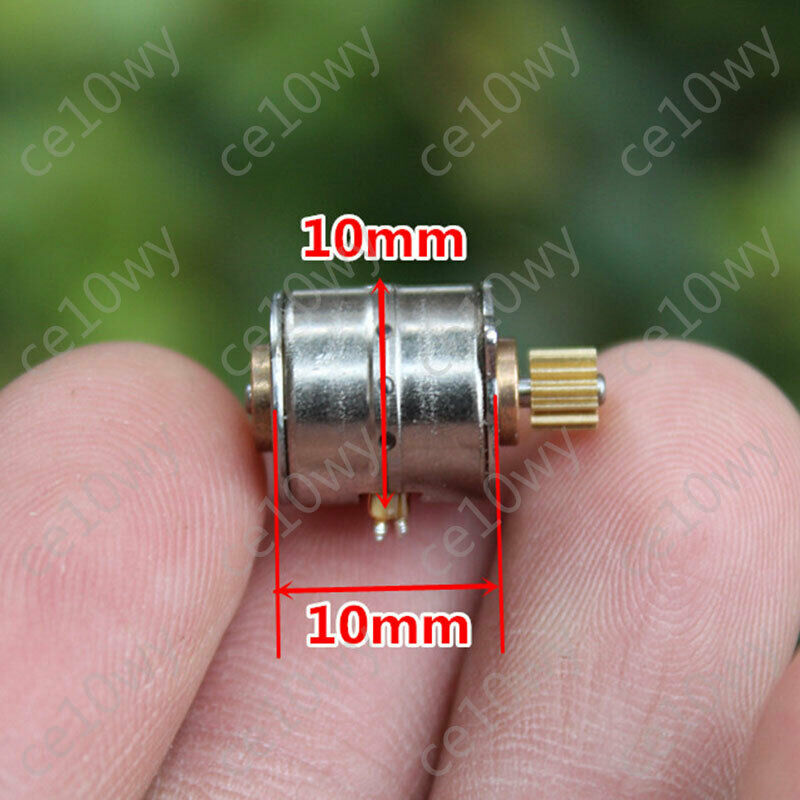 2x 10mm Stepper Motor 2 phase 4 wire Mini Electric Motor with 0.25M 13T Gear DIY