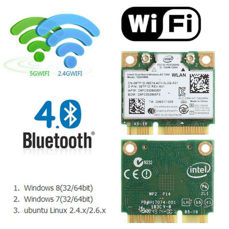 Dual Band Bluetooth-compatible 4.0 Wireless Mini PCI-E Card For Intel 7260 AC