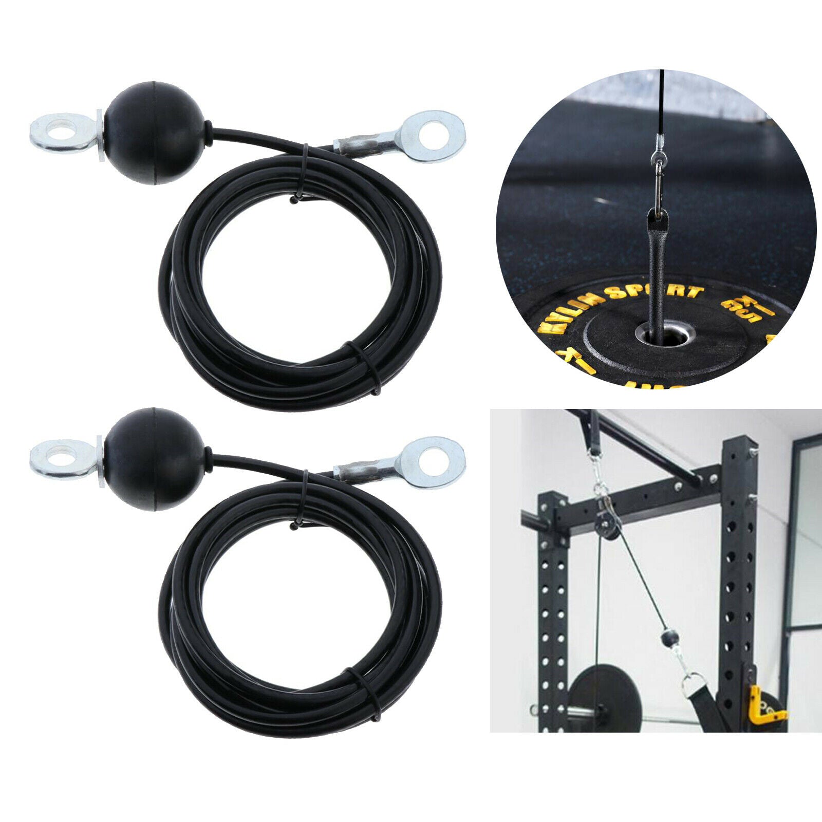 2x Fitness DIY Pulley Cable Bicep Tricep Arm Rope