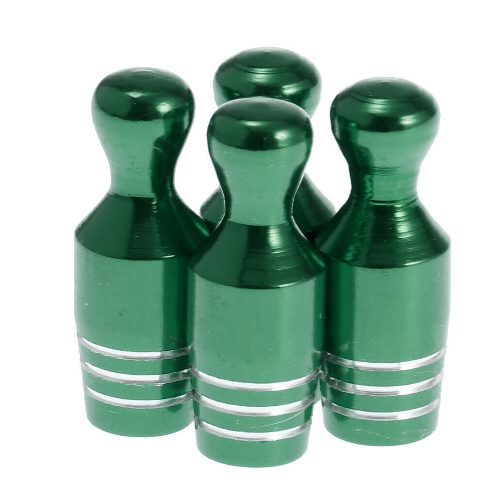 4PCS Green Wheel Tyre Tire Valve Stems Air Dust Cover Caps for Car Truck Bike
