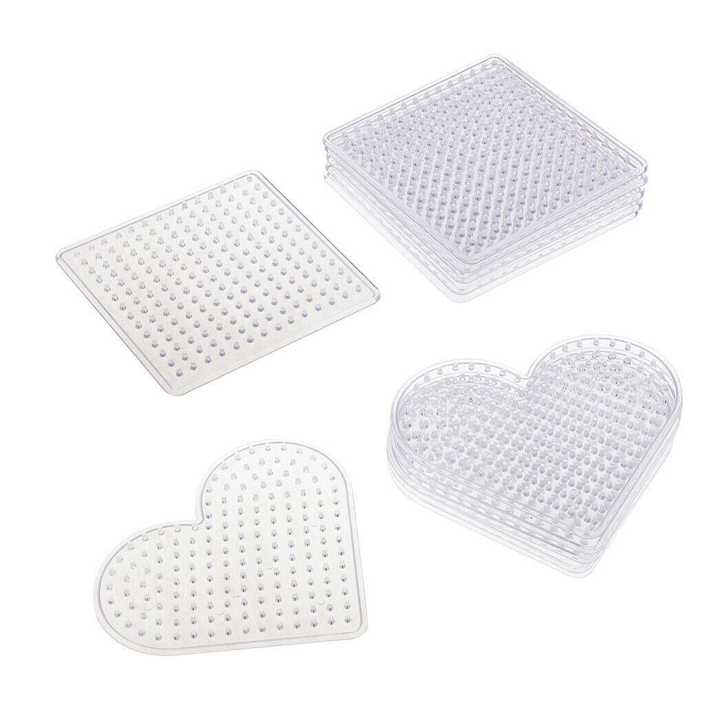 12 Pcs Clear  Hama Beads Peg Board Pegboard Template DIY Kids Children