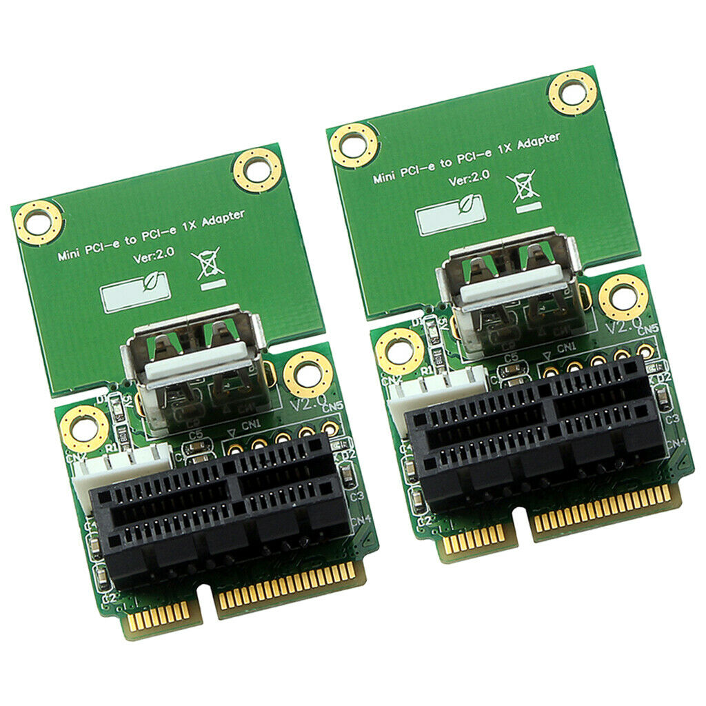 2x Mini PCIe To PCI 1X Slot Riser Card Expansion Support Full/Half Size
