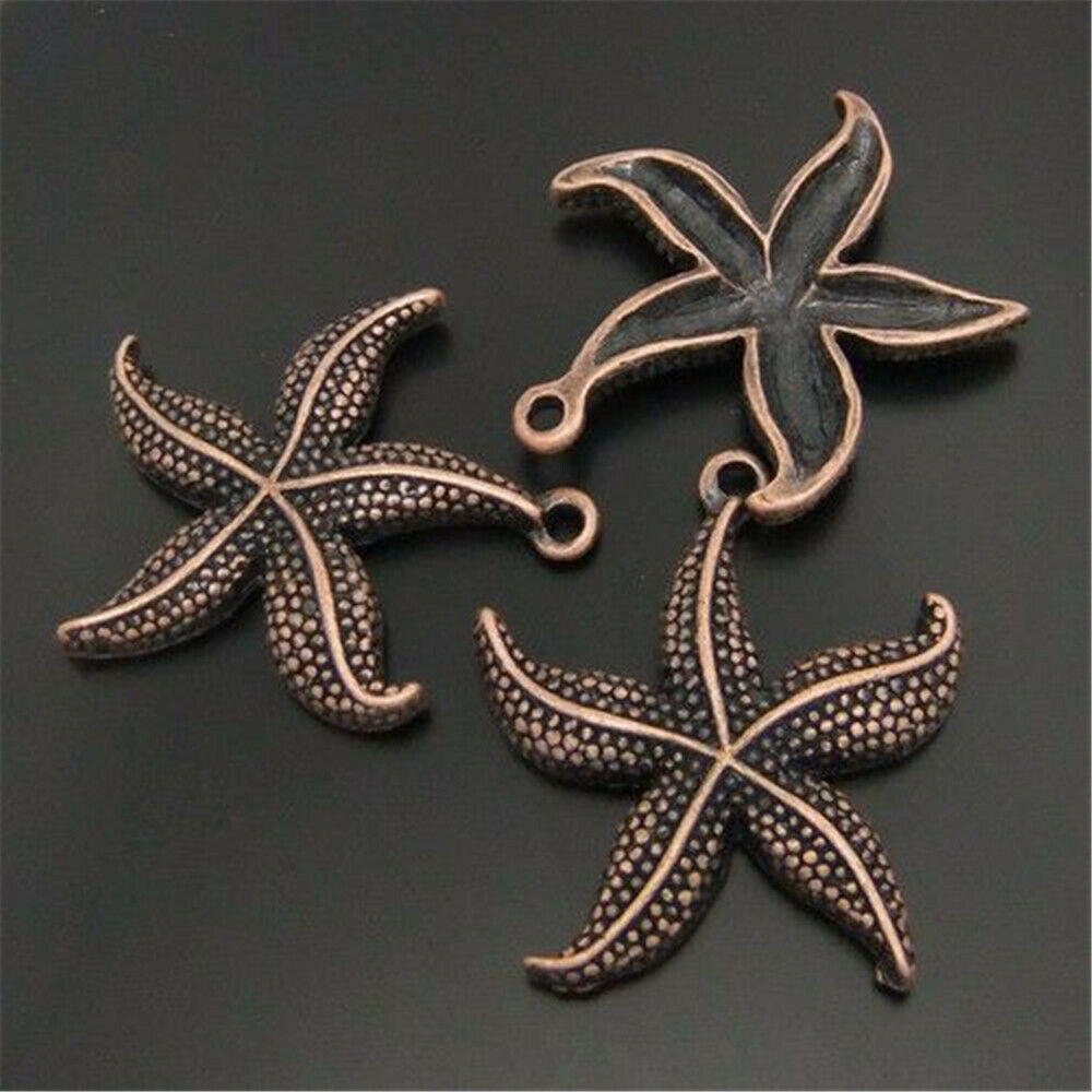 20 pcs Bronzed Alloy Starfish Charm Sea Star Pendant Nautical Jewelry DIY 23*3mm