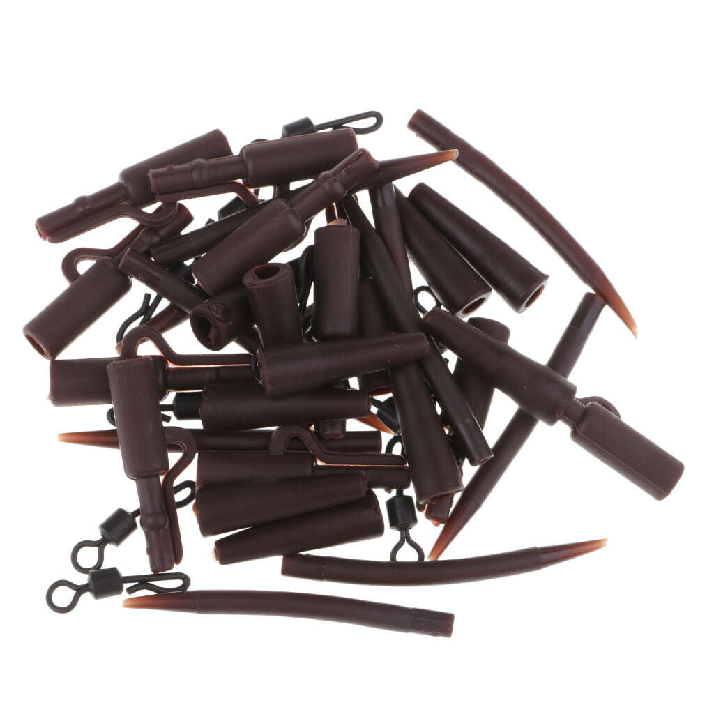 40pcs Safety  Carp Sleeves Quick Change Swivels Fishing Accessory