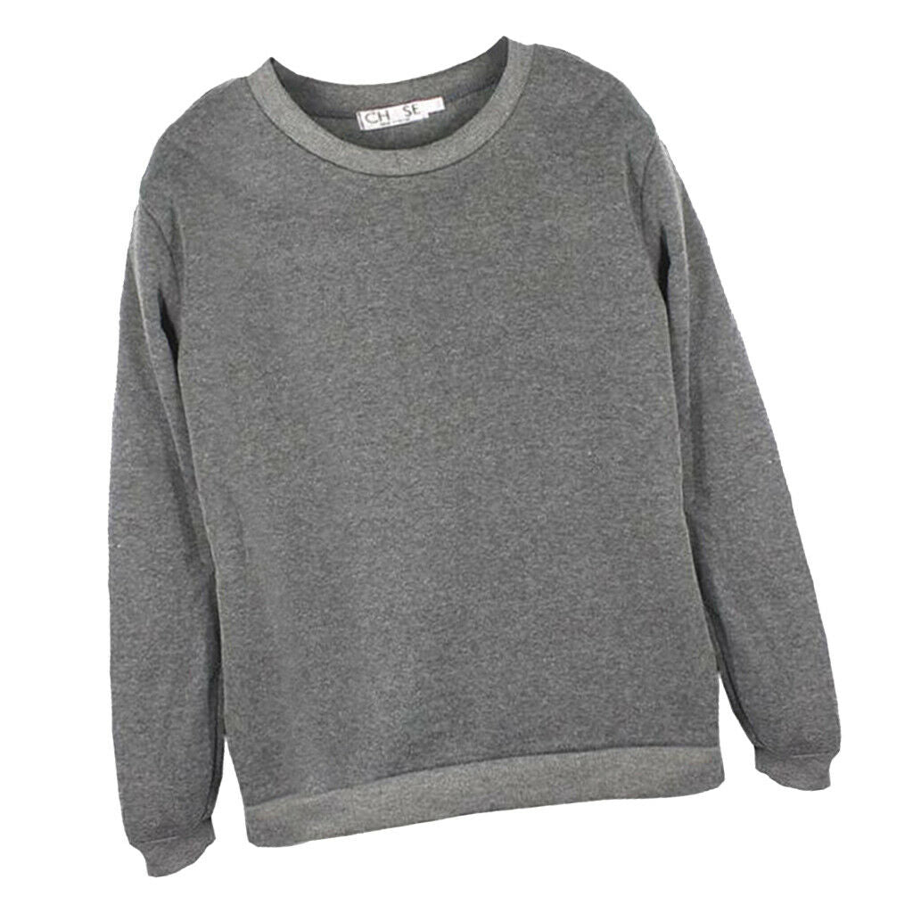 Long Sleeve Crewneck Sweatshirt Unisex Pullover Hoodie Fleece Lined  3XL