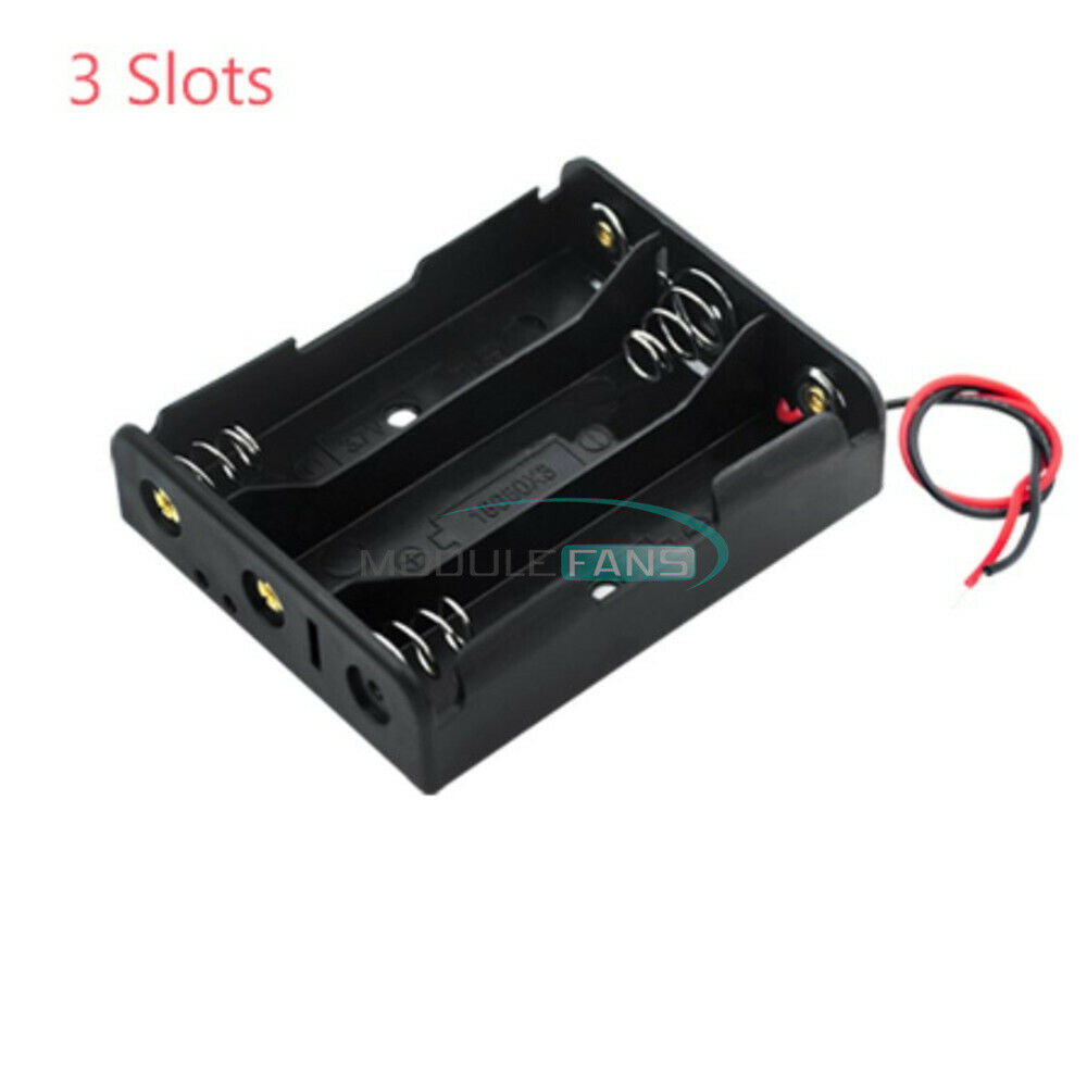 3X 3 Slots 18650 DIY batteries Storage Plastic Case Box Holder with Leads Wire