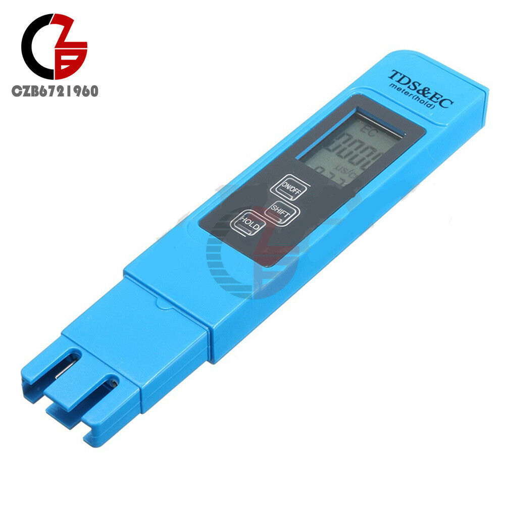 Blue Digital TDS&EC Meter Tester EC-1 Aquarium Water Quality Test Pen 0-9990ppm
