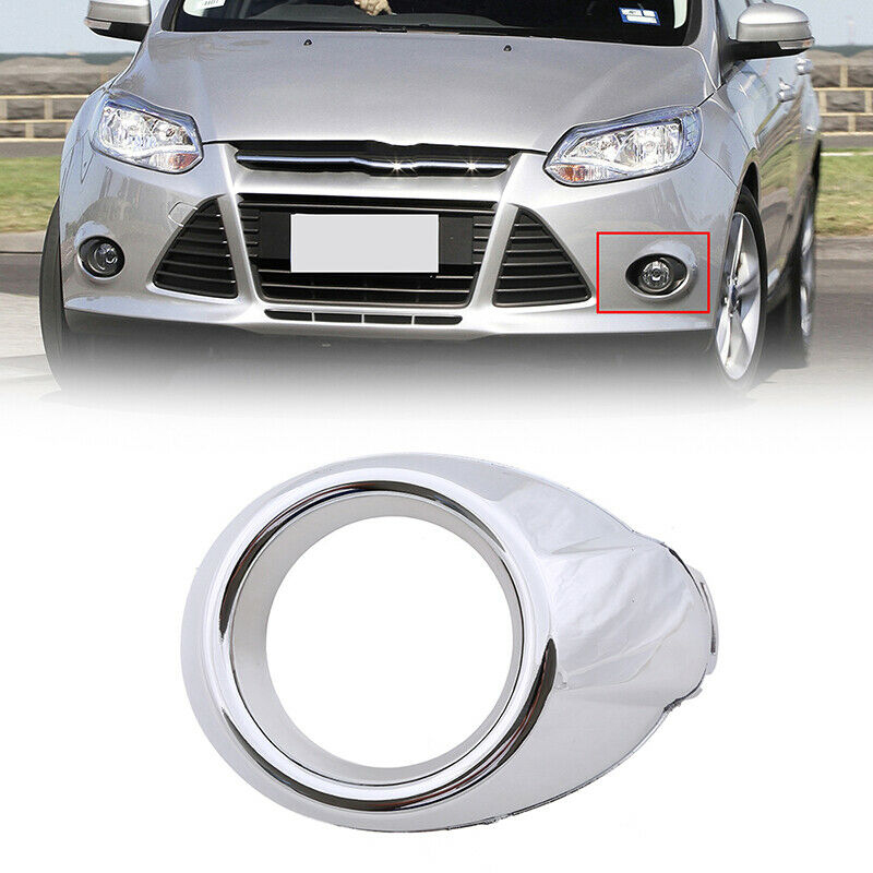 Front Bumper Fog Light Grille Cover Bezels Chrome Fit Ford Focus 2012 2013 2014