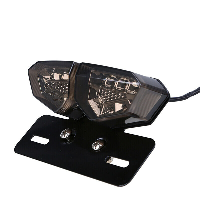 Motorcycle Rear Taillight Turn Signal Brake License Plate Holder Integrated Lamp