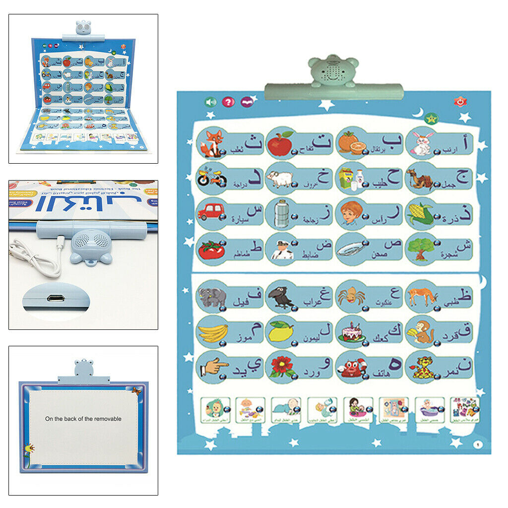 Electronic Alphabet Poster Interactive Educational Letters Numbers 123