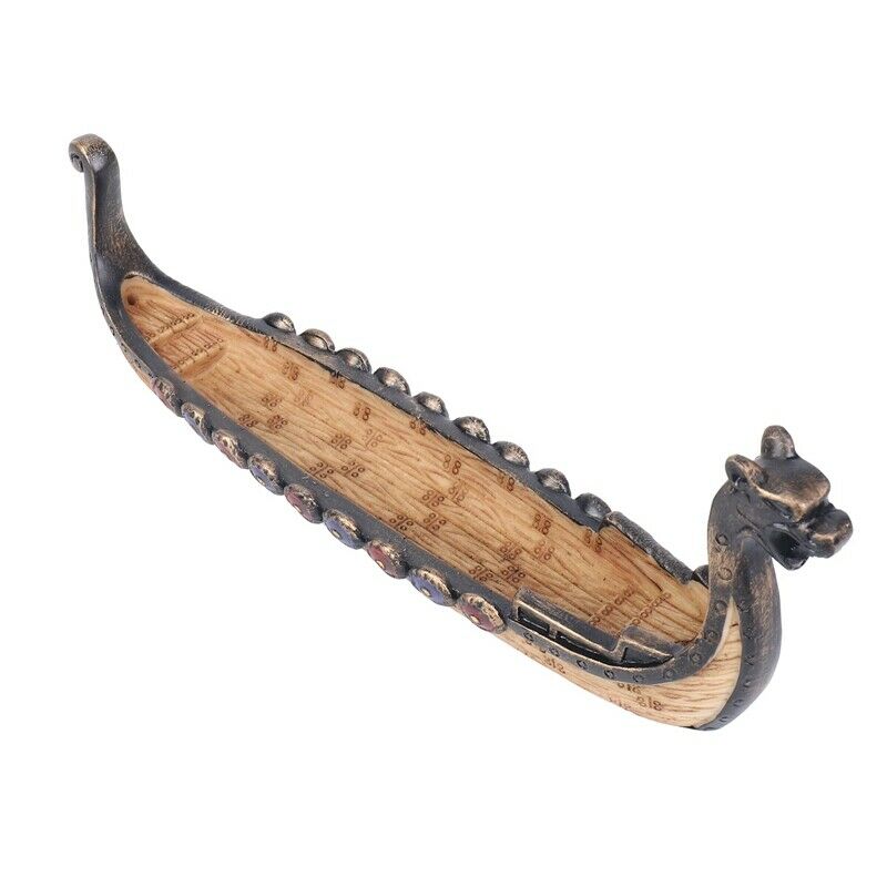Dragon Boat Incense Stick Holder Burner Hand Carved Carving Censer Ornaments RR1