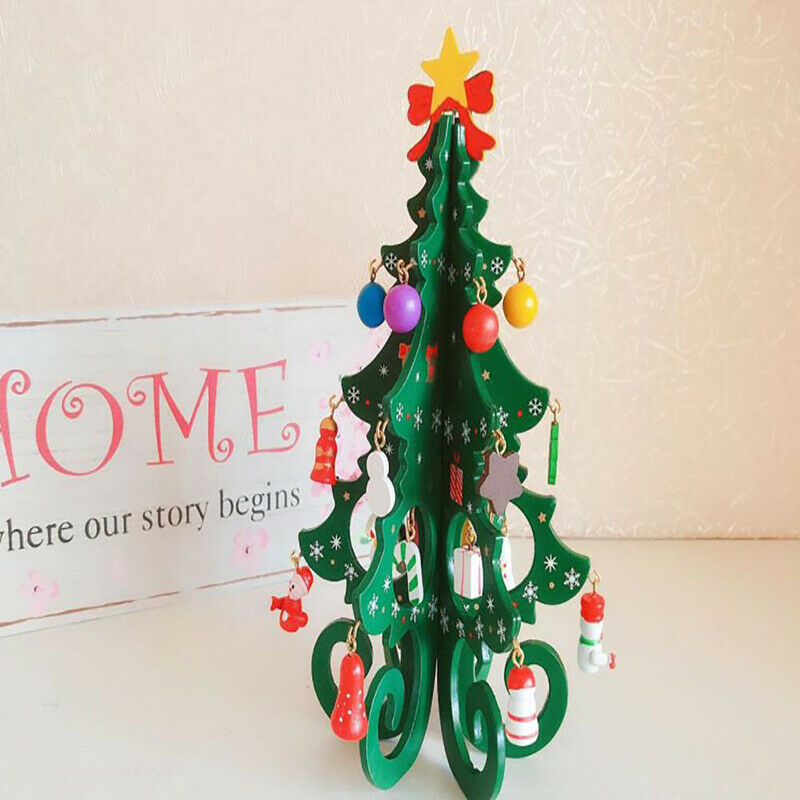 Christmas Tree Children's Handmade DIY Stereo Wooden Christmas Tree Scene.l8