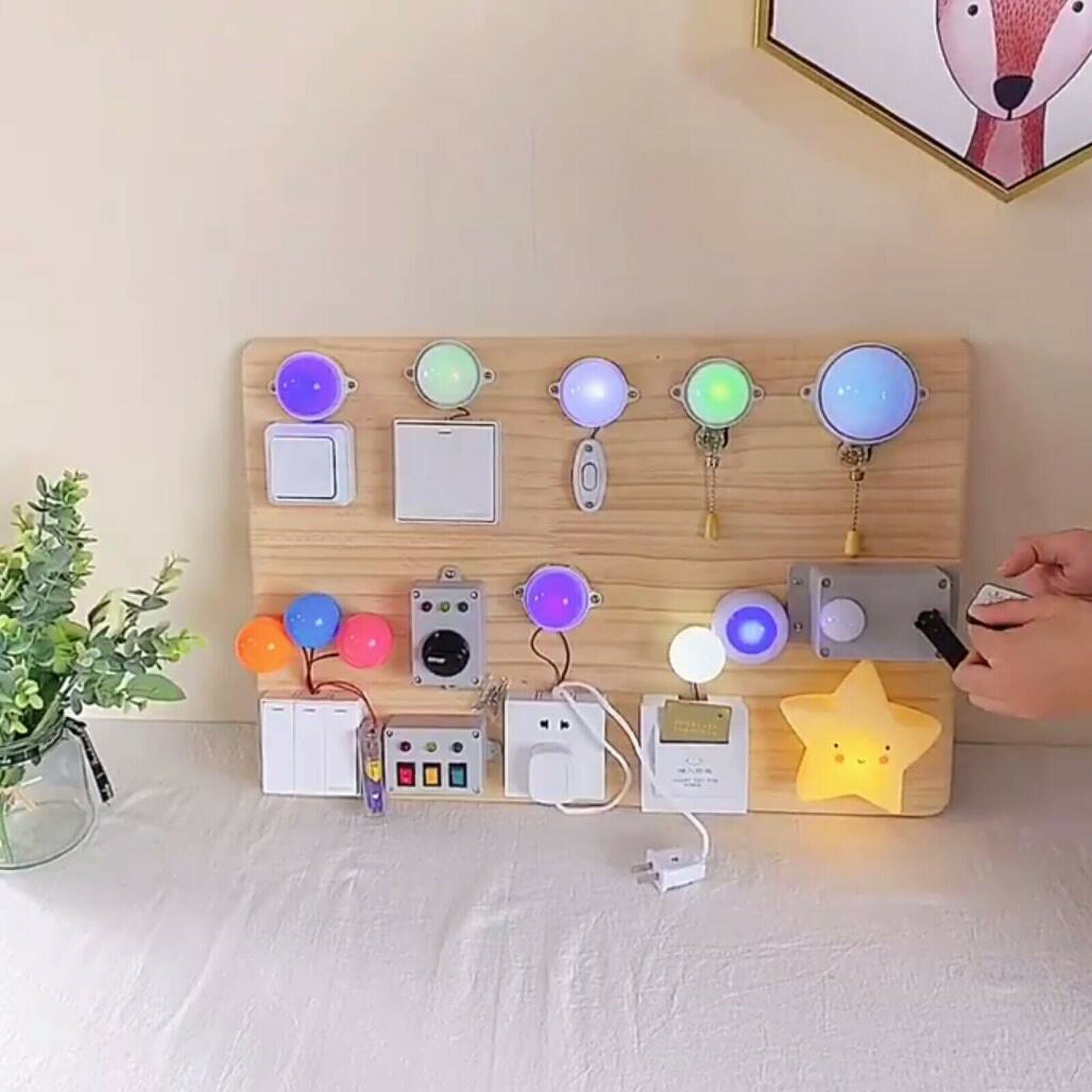 LED Light Busy Board Life Skill Educational Toys For Children From 3 Years A
