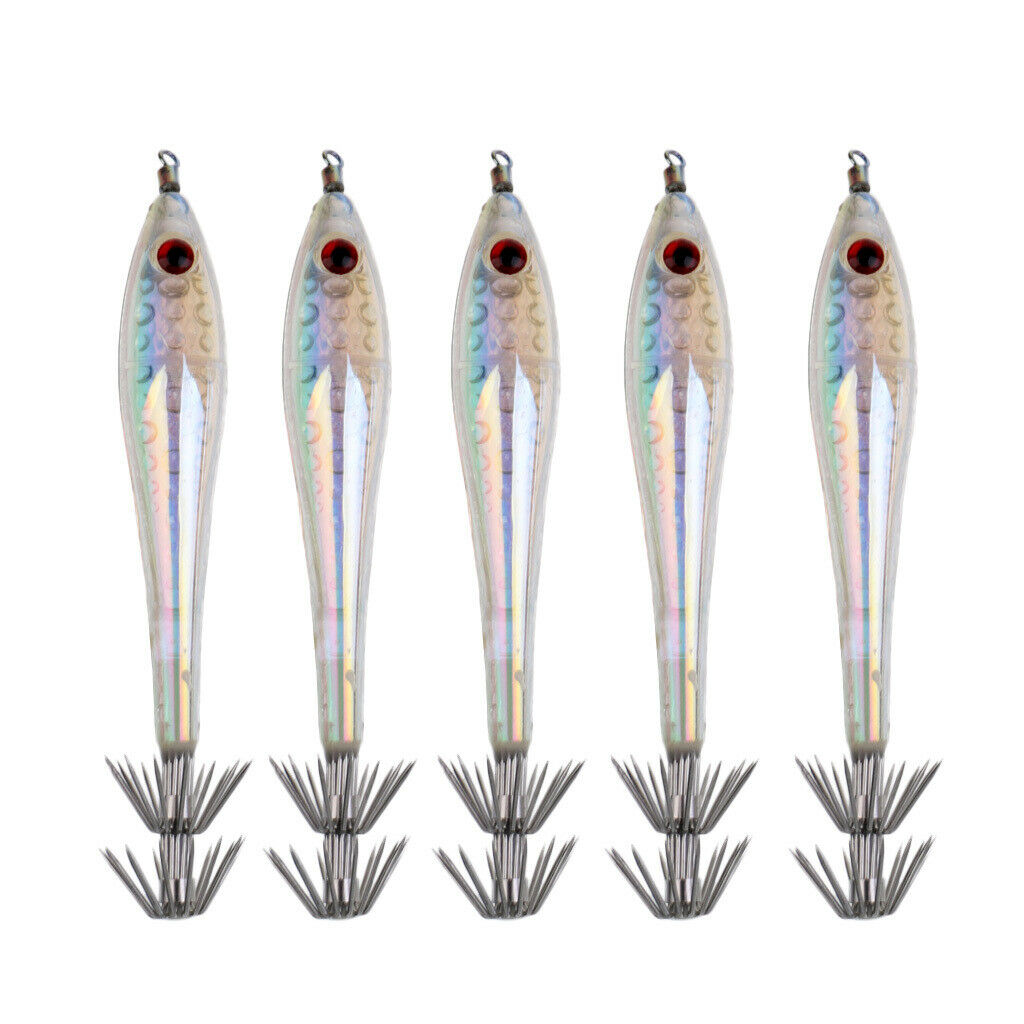 10x Luminous Squid Octopus Sleeve-Fish Fishing Lures Baits Jigs Hooks Hard Baits