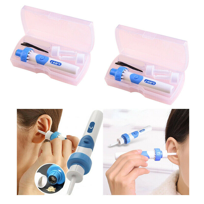 2-piece Electric Ear Wax Dirt Remover Ear Wax Vacuum Cleaner