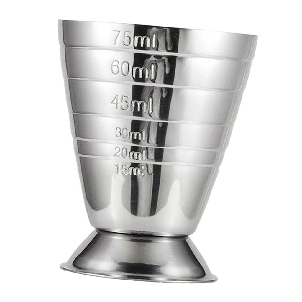 2-Pack Dual Measure Cup Stainless Steel Dual Spirit Measure Cup 75ml for Bar